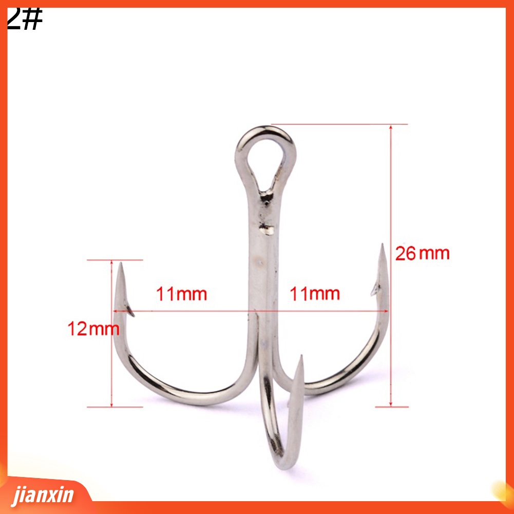 (In Stock) 50Pcs /Set Kail Pancing Tajam Penembus Kuat Kokoh Profesional Padat Treble Non Cacat Mancing Jig Untuk Outdoor