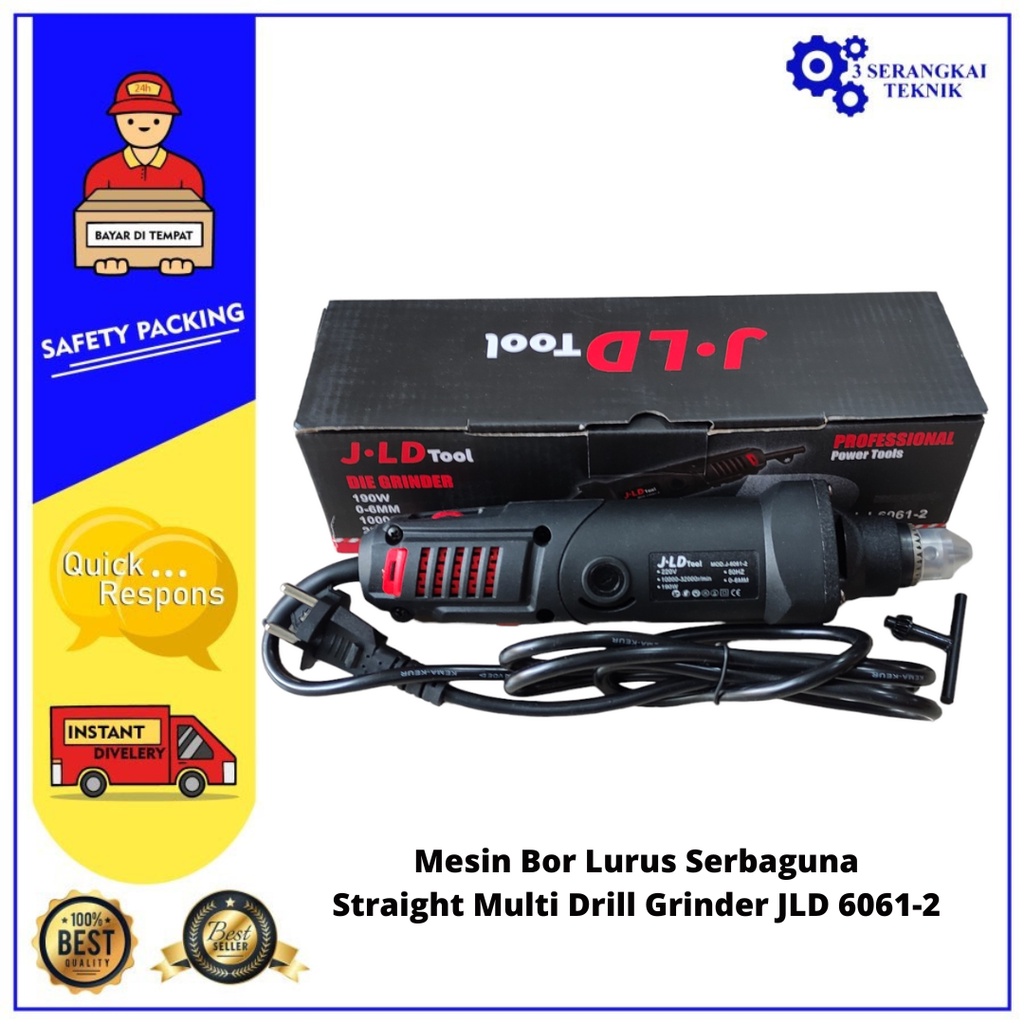 Mesin Bor Lurus Serbaguna Straight Multi Drill Grinder JLD 6061-2