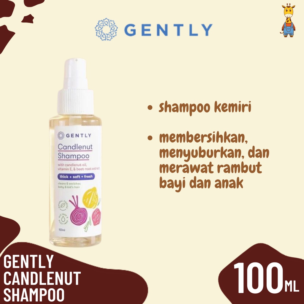 Gently Candelnut Shampoo 100ml - Shampoo Kemiri Bayi dan Anak