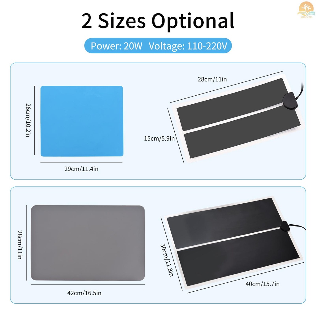 In Stock Resin Heating Mat Fast Curing Pengering Resin Cepat Dengan Knob Pengatur Suhu Silicone Mat Ringan Untuk DIY Resin Mold