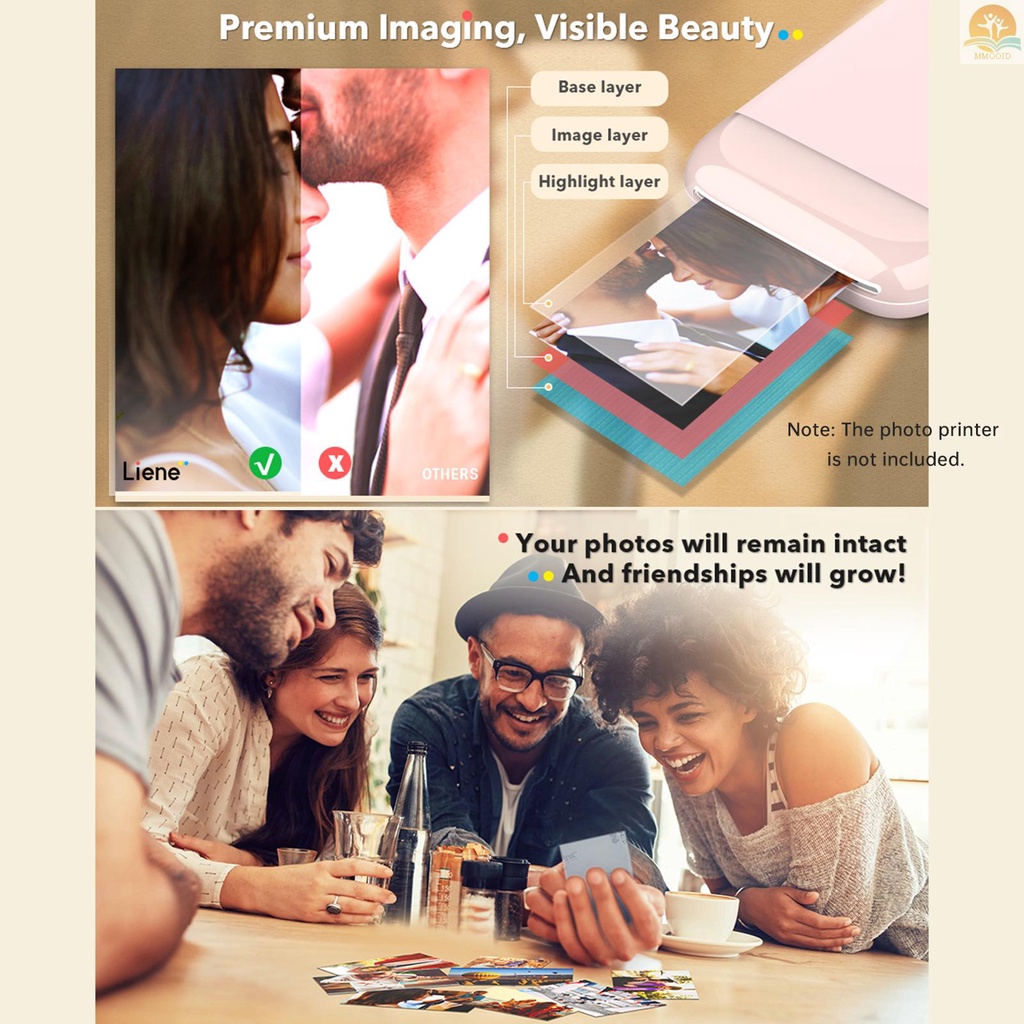 In Stock Kertas Foto Seng Liene 2x3inch Isi 50lembar Kertas Foto Premium Dengan Alas Perekat Diri Tahan Air Anti Noda Tahan Sobek Untuk Refill Printer Foto Kiwi Liene Instant