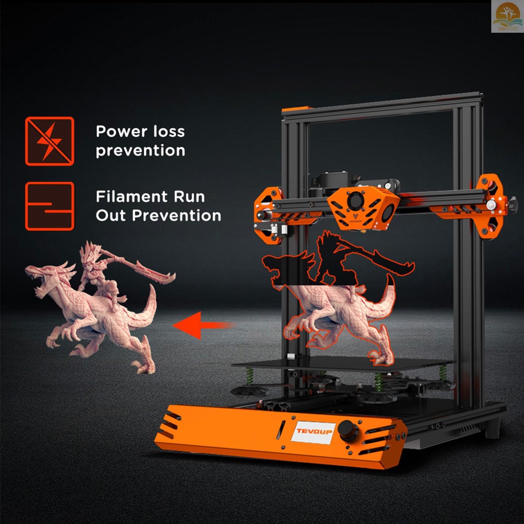 In Stock TEVOUP TARANTULA PRO 3D Printer 235x235x250mm Build Volume Dengan Platform Kaca Kisi AC Pemanasan Cepat Tidur Layar RGB Driver Ultra-Silent DIY Titan Extruder Volcano Nozzl