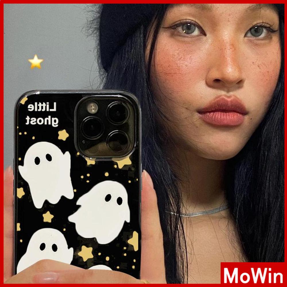 Case iPhone 14 Pro max iPhone Case Glossy TPU Permen Case Lembut Shockproof Perlindungan Kamera Gloss Hitam Hantu Lucu Kompatibel dengan iPhone 13 Pro max 12 Pro Max 11 xr xs max 7 8Plus