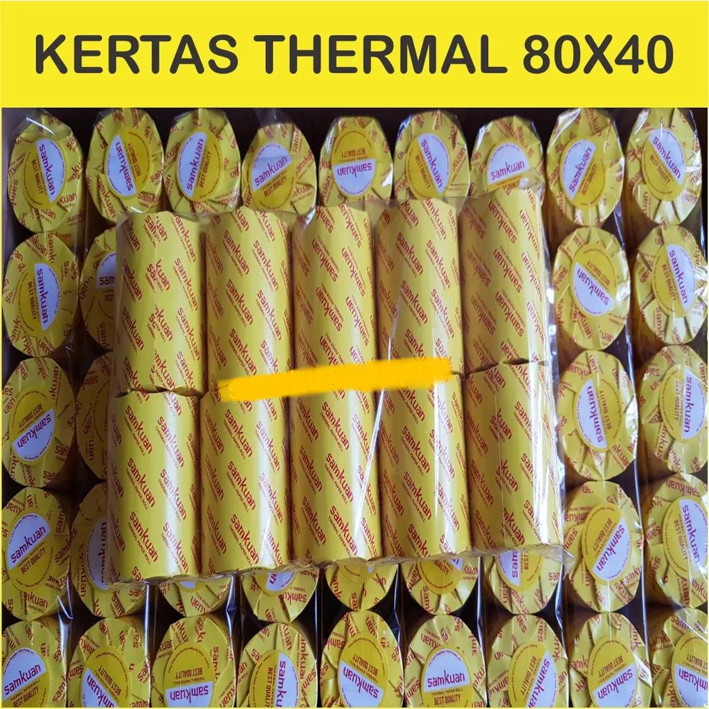 

10roll Kertas Kasir Struk Paper Roll Thermal 80x40mm Termal POS Printer Bluetooth 80mm 80x40 mm 80 x 40
