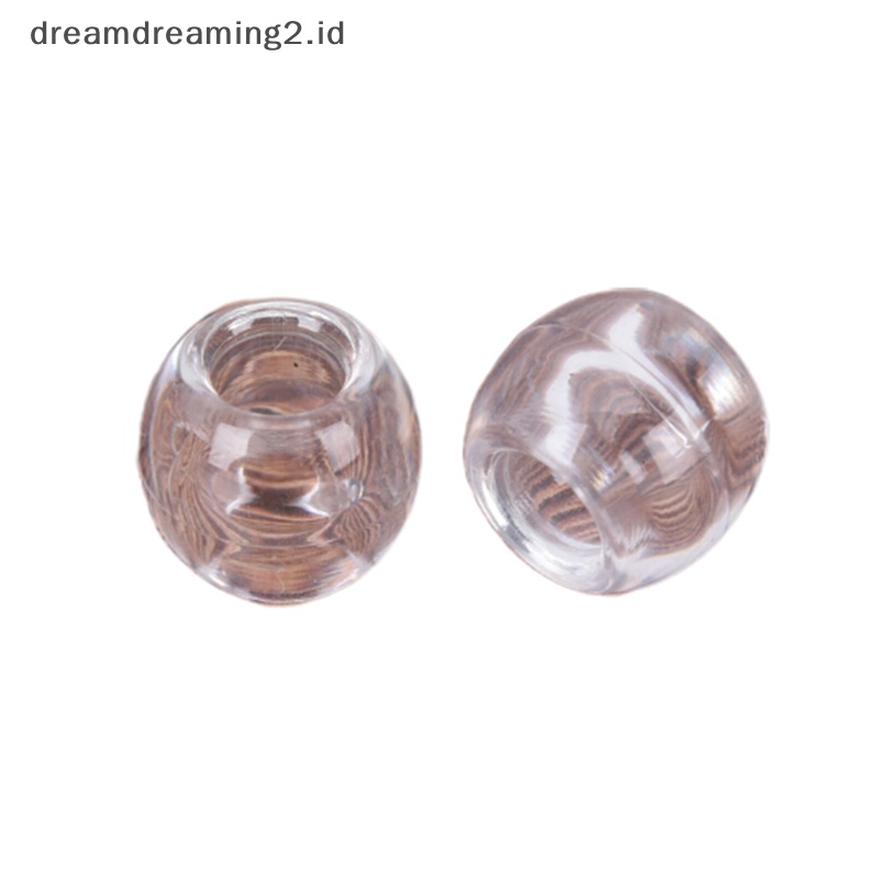 (drea) 100x Transparan Rambut Gimbal Cincin Rambut Kepang Manik-Manik Manset Klip Lubang 6mm //