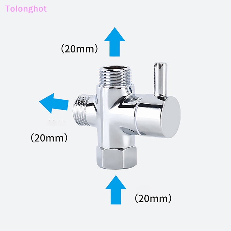 Tolonghot&gt; 2023 New Bidet Chrome T Adapter Dengan Shut-off Valve T Adapter 3 Arah7 /8&quot; 1/2&quot;3 /4&quot; Valve Untuk Sumur Kloset Toilet Genggam