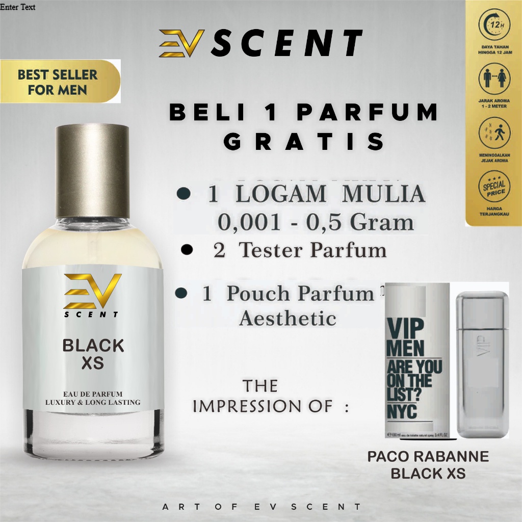 EV SCENT - Parfum Pria Aroma Tahan Lama Inspired By BLACK XS - Identik Original | Eau De Parfum