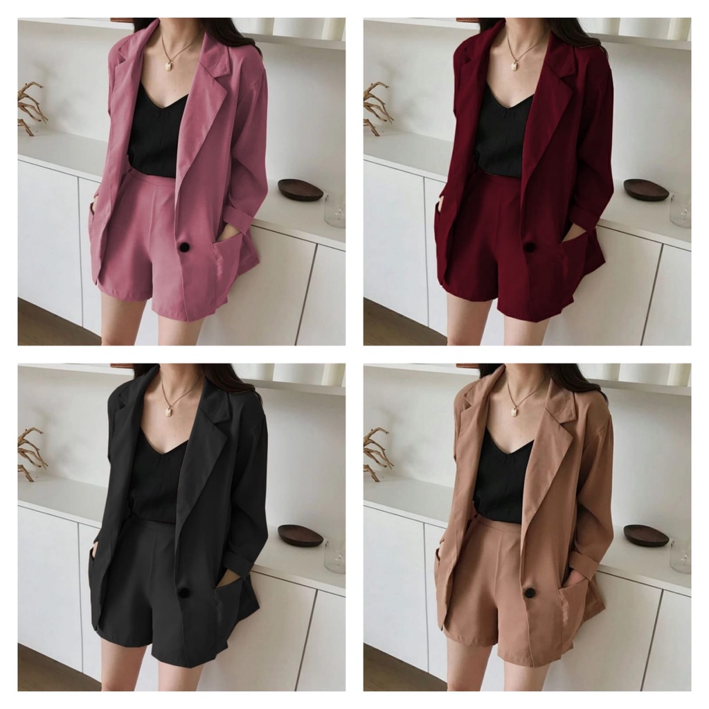 setelan blezer/Blazer Wanita Korean Style Kekinian/One Set Wanita Kekinian 2022 Import/One Set Wanit