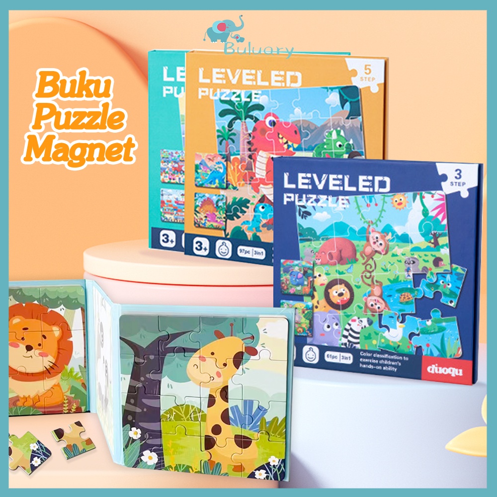 Buluary Buku Puzzle Magnet 3 in 1 Dengan 5 Step Variasi Mainan edukasi anak