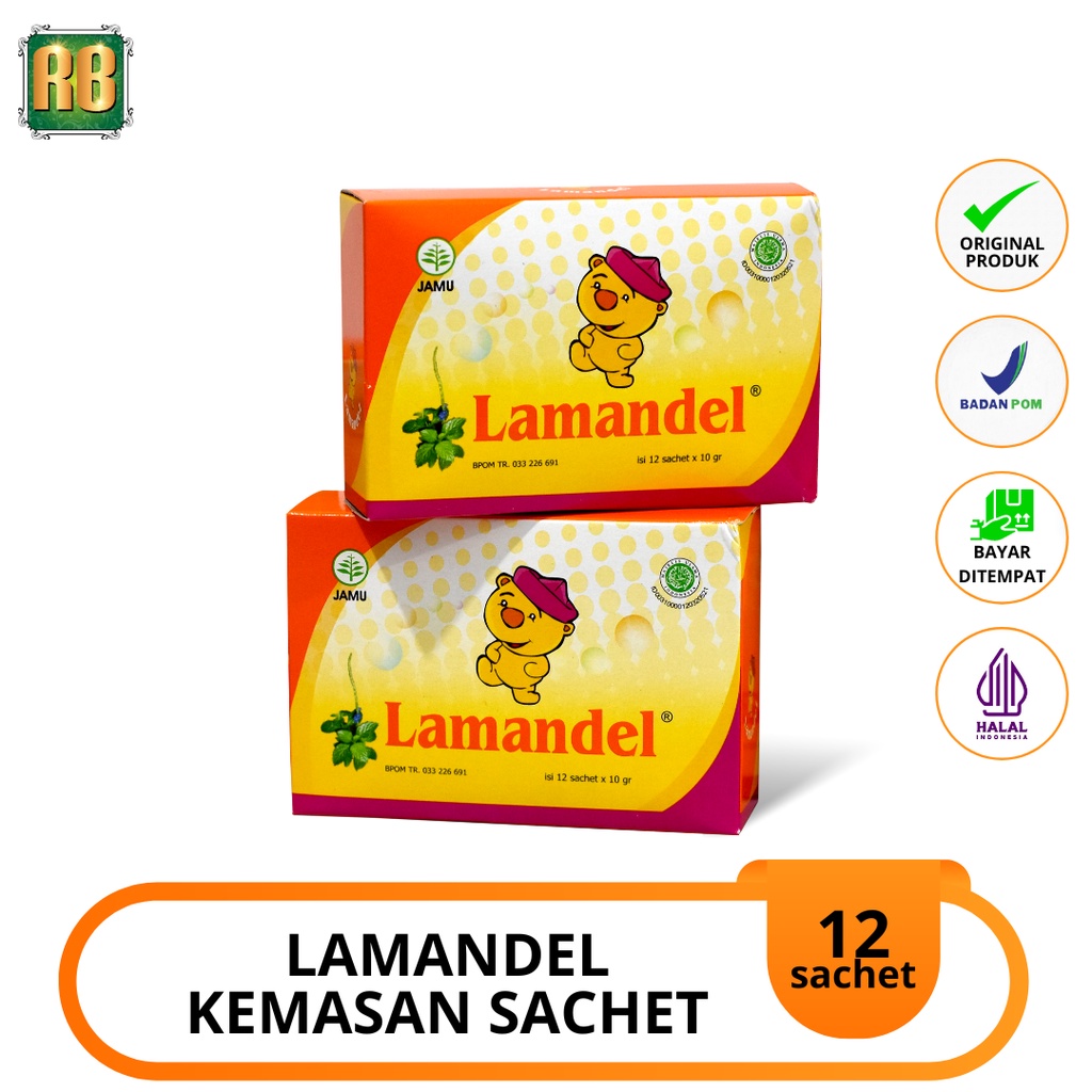 

LAMANDEL Kemasan Kotak Sachet isi 12x10g Obat Herbal Minuman Bubuk Atasi Amandel Radang dan Sakit Tenggorokan Kering Peradangan Flu Batuk Anak Dewasa