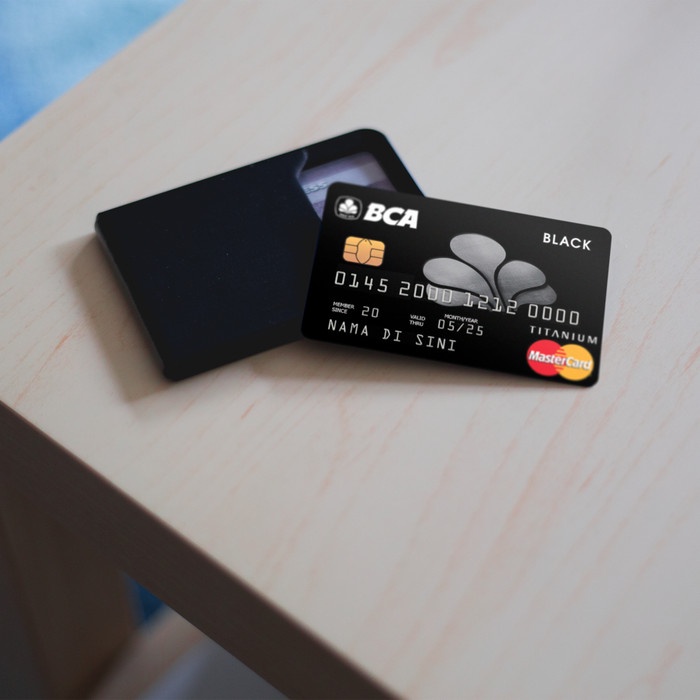 Etoll Emoney Flazz custom desain Black Card Titanium BCA - Flazz 1 sisi