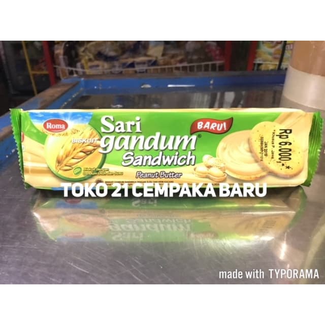 

Roma Sari Gandum Rasa Selai Kacang 108 gram | Roma Sandwich Peanut Butter 108g