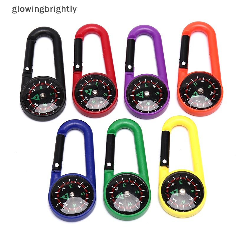 [glowingbrightly] Gantungan Kunci Portable Kompas Hiking Carabiner Kompas Outdoor Camping Ring Compass TFX