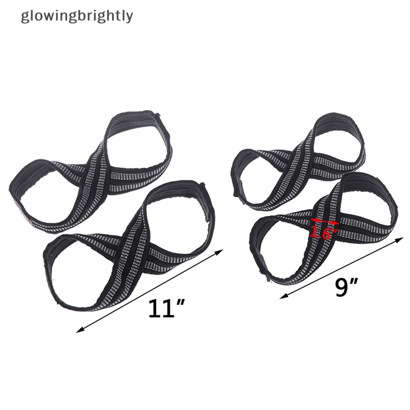 [glowingbrightly] 1pasang Figure 8tali Untuk Deadlift Weight Lifg Mengangkat Bahu Heavy Duty Grip Band TFX