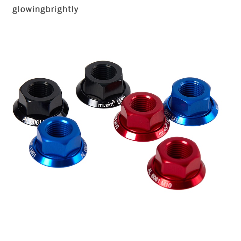 [glowingbrightly] 2pcs Mur Hub Sepeda M10*P1.0mm Gigi Tetap Mtb Sepeda Jalan Baut Sekrup Aluminium Alloy Mobil Geser TFX