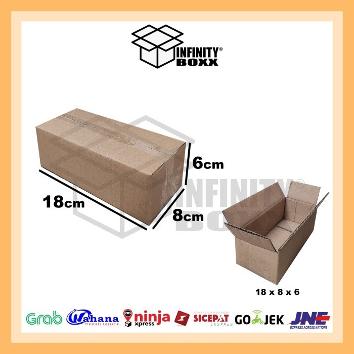 

kardus box packaging packing 18x8x6 cm SHEET POLOS