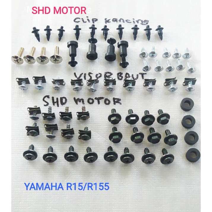baut baud lengkap fullset body yamaha R15/R155.baut full body yamaha R15/R155