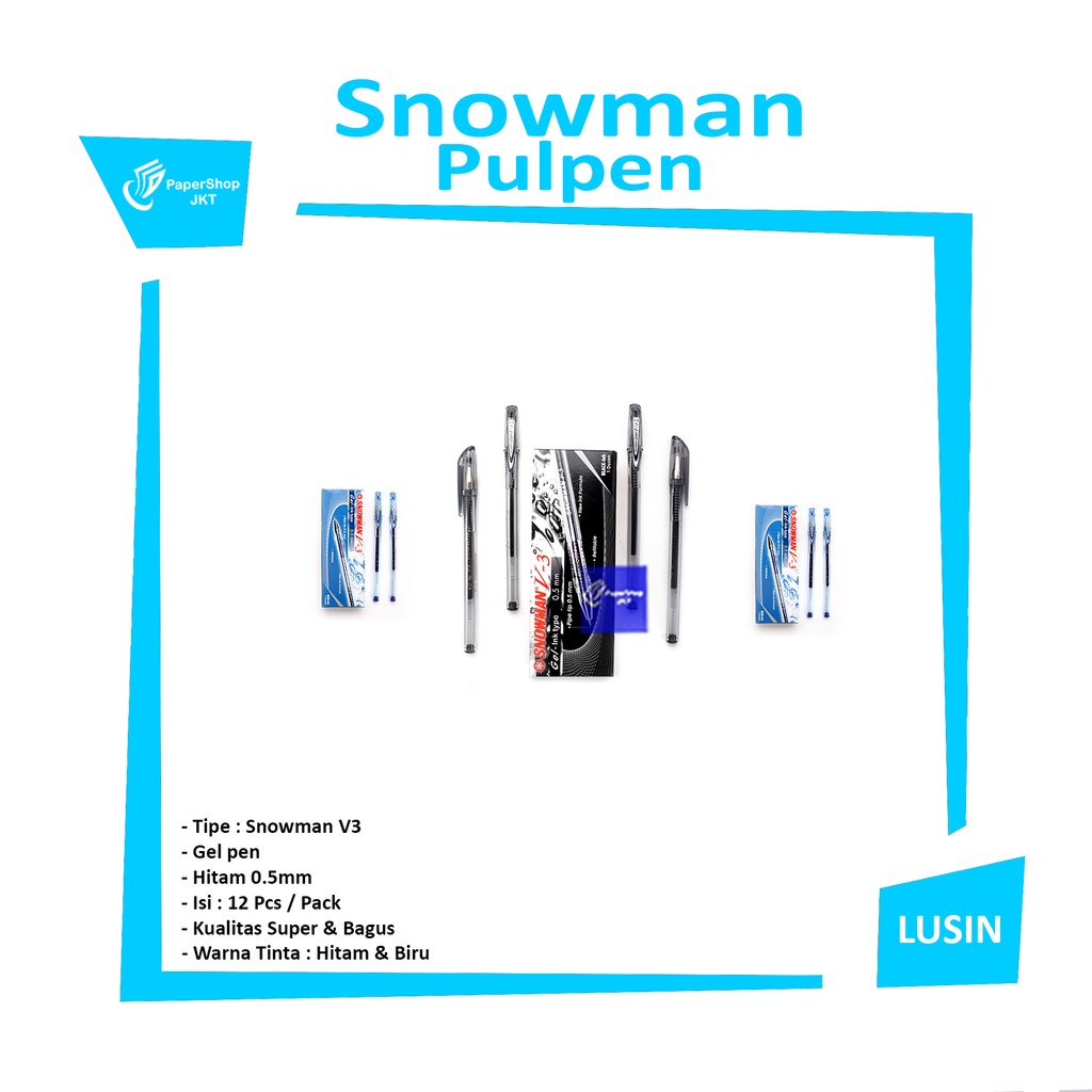 

SNOWMAN - Pulpen V3 Pen gel 0.5mm Bulpen Bolpoint - Pcs