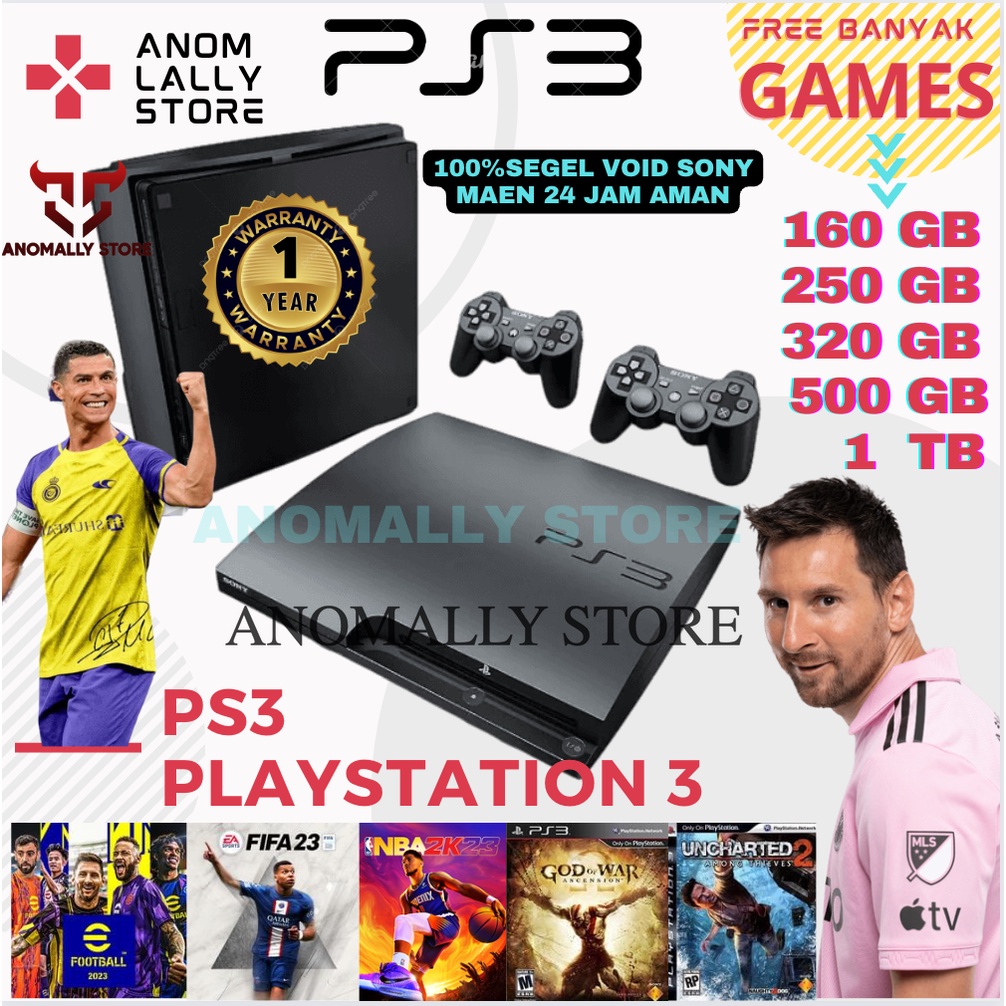 PS3 PS 3 PLAYSTATION 3 SLIM 500GB OFW/ + STIK + FULL GAME (BISA MILIH) - PS3 PS4 PS5