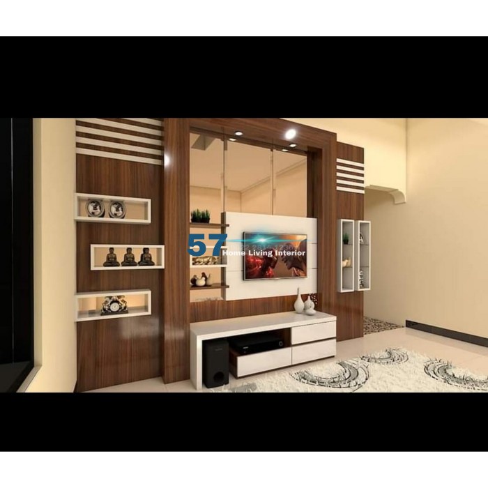 Backdrop TV Minimalis - Bufet TV Bahan Plywood HPL