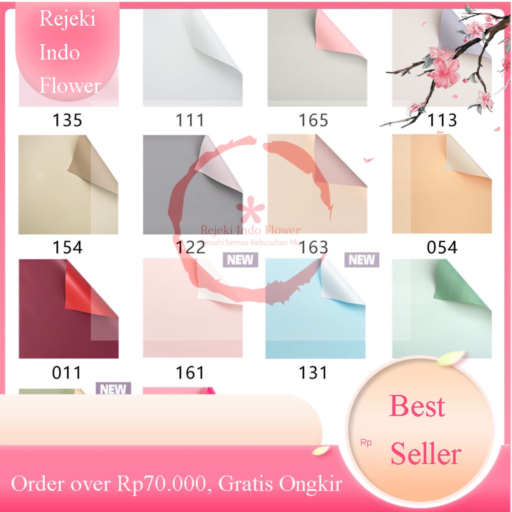 

REJEKI FLOWER WRAPPING PAPER ECER PER LEMBAR DOUBLE COLOR KERTAS BUKET BUNGA KERTAS BUNG