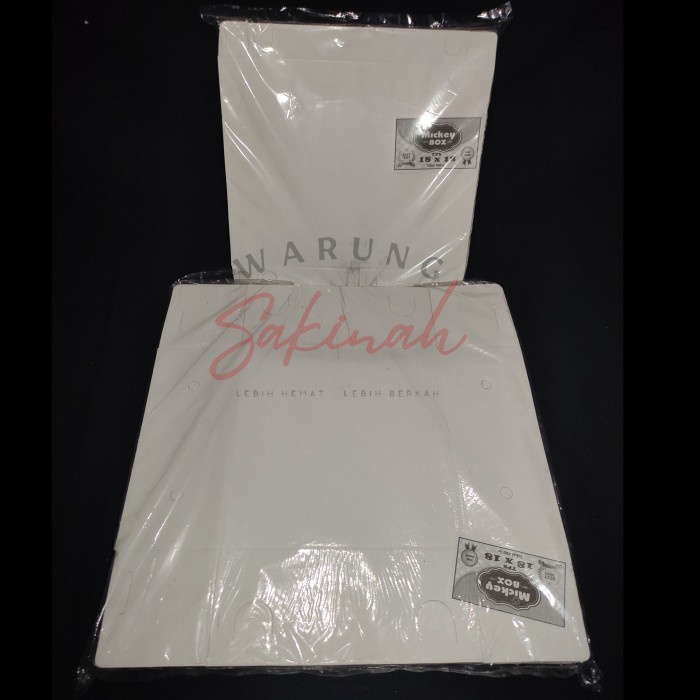 Kotak Nasi / Dus Catering Box Kraft Laminasi Mickey Uk 18x18 Per 1 Pcs