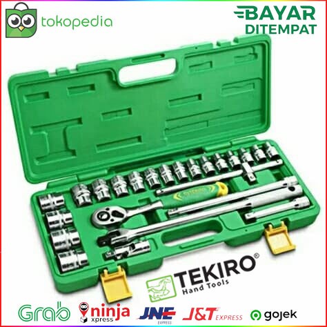 Kunci Shock set TEKIRO 24 pcs FULL SET 8 - 32 mm Tool Box Besar Rachet