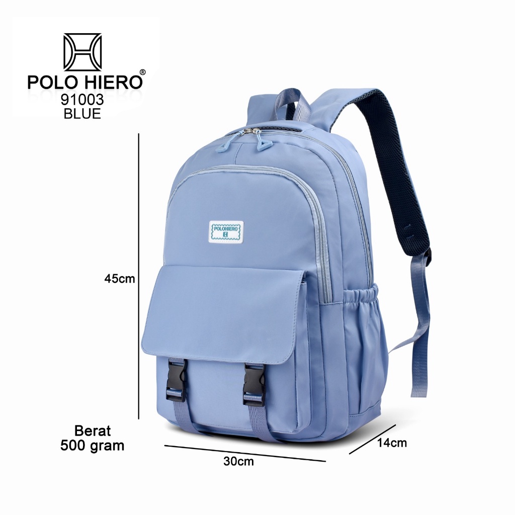(BagShop) Polo Hiero 91003,  Tas Ransel Fashion Wanita, Tas sekolah, Tas kuliah, Tas kerja, Tas Rang