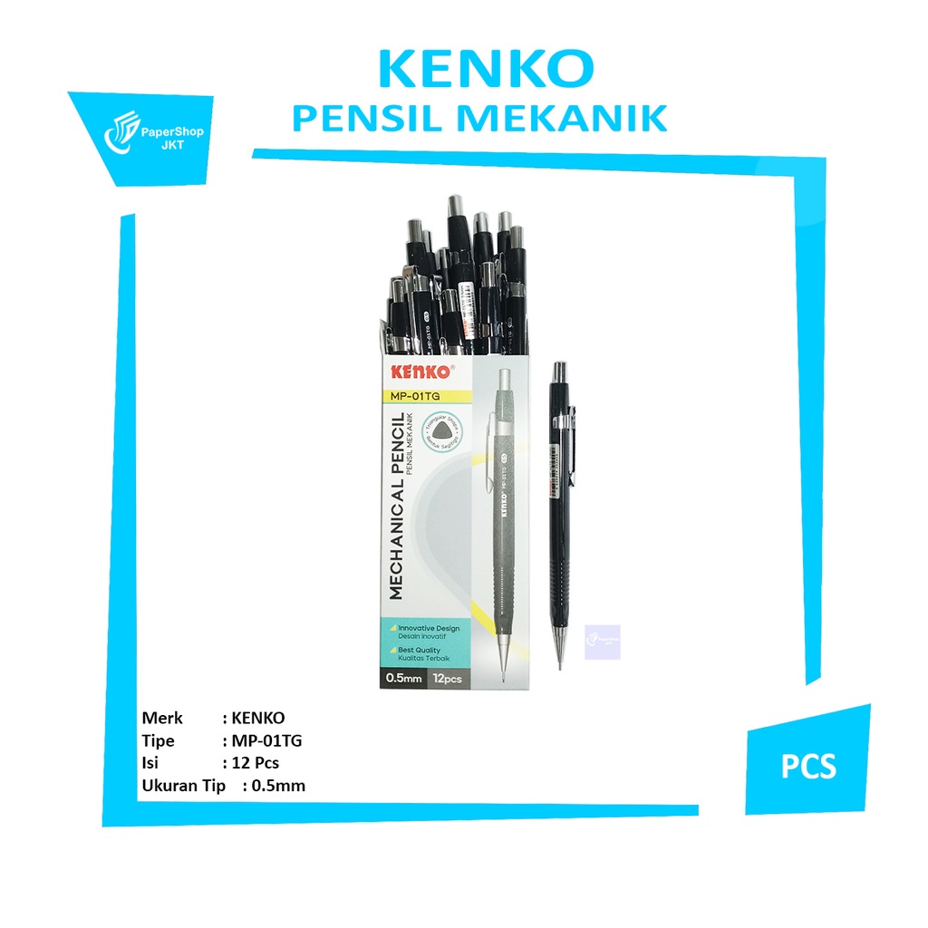 

KENKO - Mechanical Pensil MP-01TG Triangular 0.5mm - Pcs