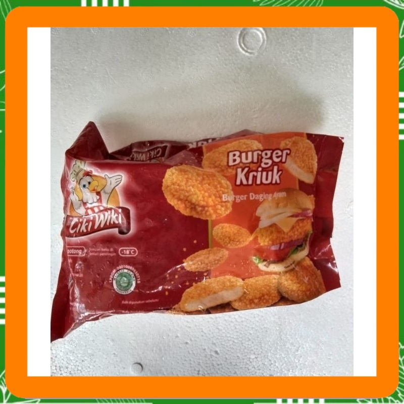 

Cikiwiki burger kriuk daging ayam isi 6 potong, 310 gr Best Seller