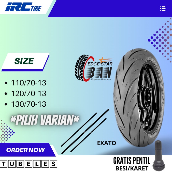 BAN IRC-NR88 // EXATO (110/70-13) (120/70-13) (13/70-13) Tubeles