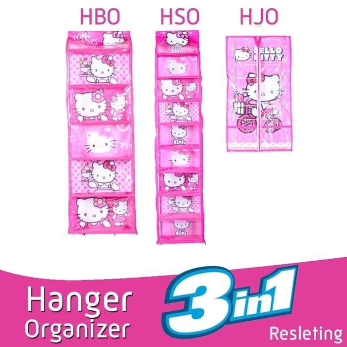 Promo - RAK GANTUNG SET 3IN1 KARAKTER ( RAK HIJAB SEPATU TAS) RESLETING - Merah Muda - Sedia rak gan