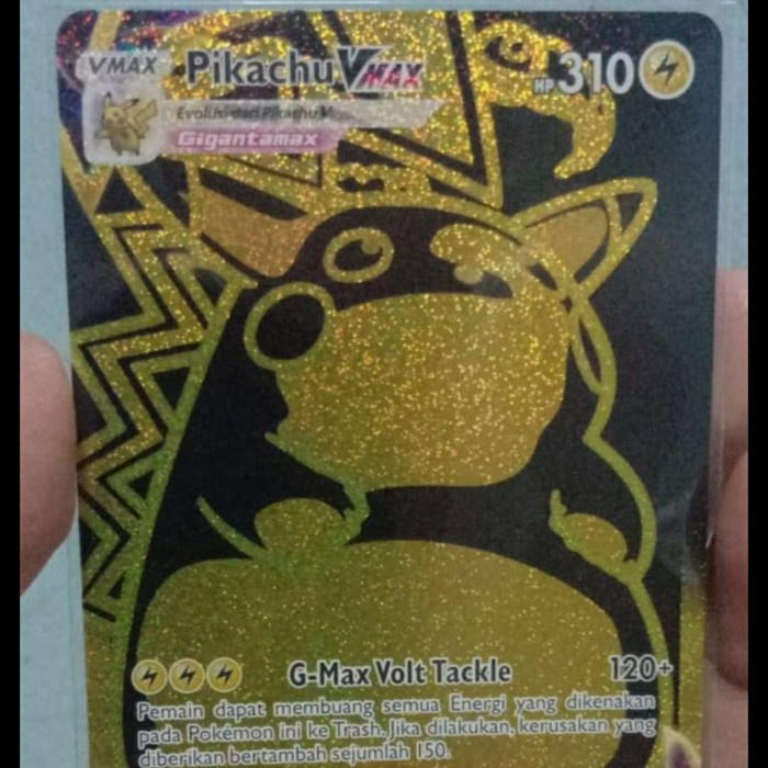 Kartu Pokemon TCG indoneseia Pikachu VMAX UR Black Gold NM