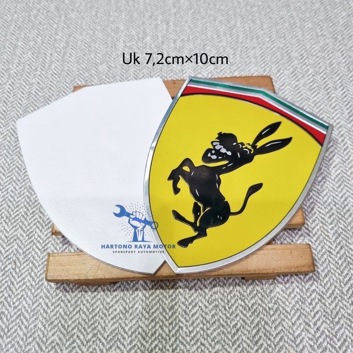 Emblem Sticker 3D Logo Ferrari Kuda Keledai Sticker Alumunium - A