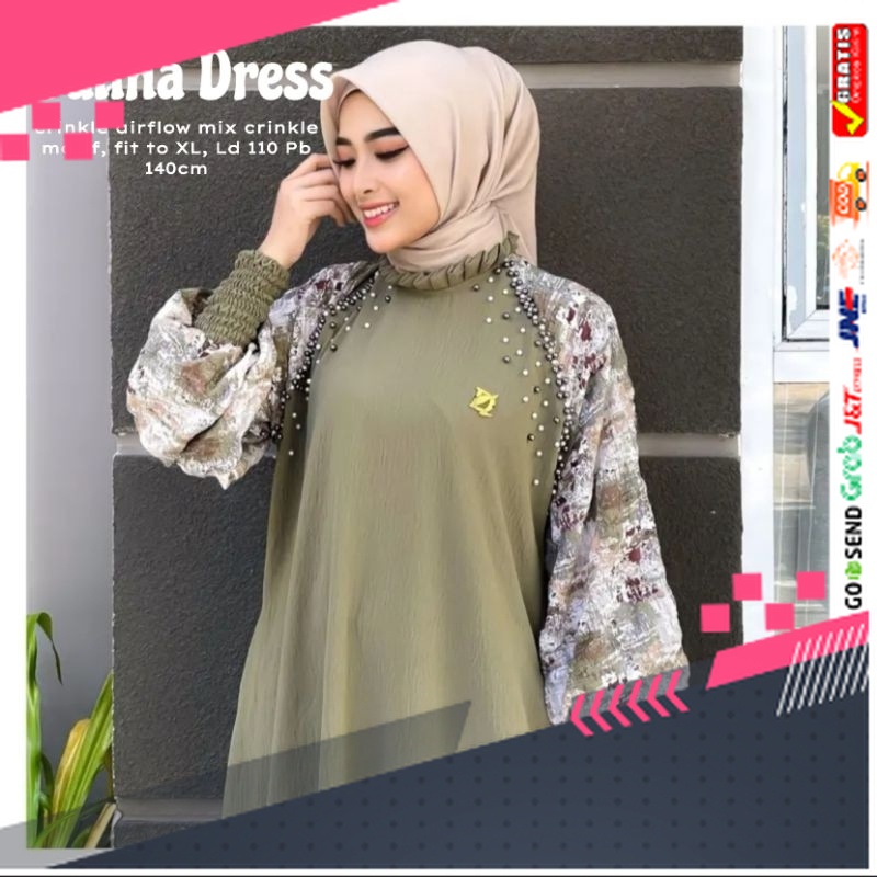 BAJU GAMIS MODEL BARU TERMURAH STYLE TRENDY /Dalina dress maxy  gamis wanita tangan balon dress paye