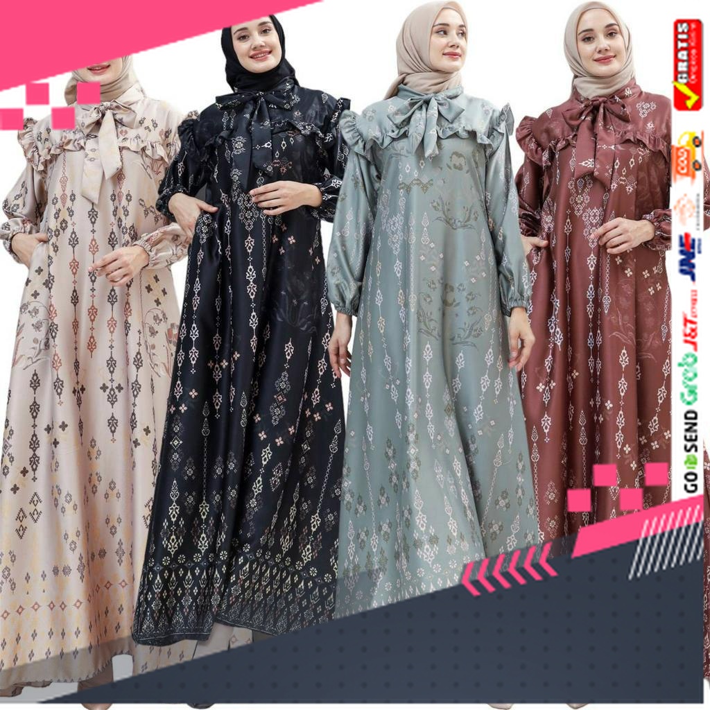 BAJU GAMIS MODEL BARU TERMURAH STYLE TRENDY /Dress Gamis Denada Resleting Busui Baju Wanita Pakaian 