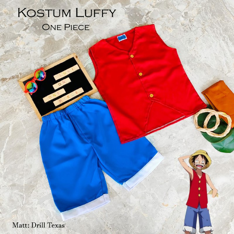 Kostum Luffy One Piece Baju Cosplay Anime Kartun Jepang Baju Foto Bayi Newborn