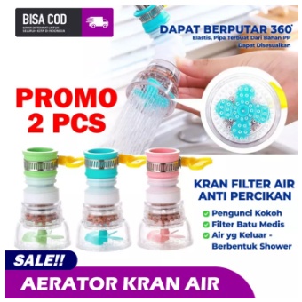 Sambungan Keran Air Kipas Kincir Putar Flexible Faucet Anti Splash Kepala Wastafel - Saringan Kran Air Filter Aerator 360 Derajat Flexibel