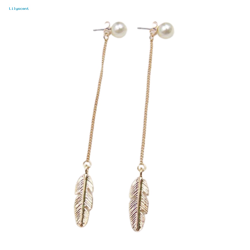 Anting Tetes Bahan Alloy Lilyscent Untuk Gadis Pearl Earing Mudah Digunakan