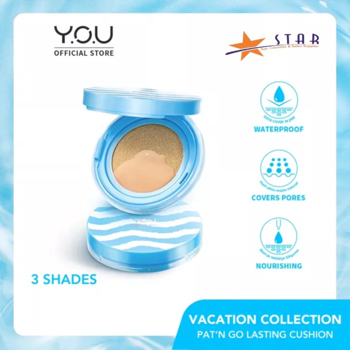 (READY &amp; ORI) Y.O.U YOU Colorland Pat n Go Lasting Cushion Bedak Padat BPOM