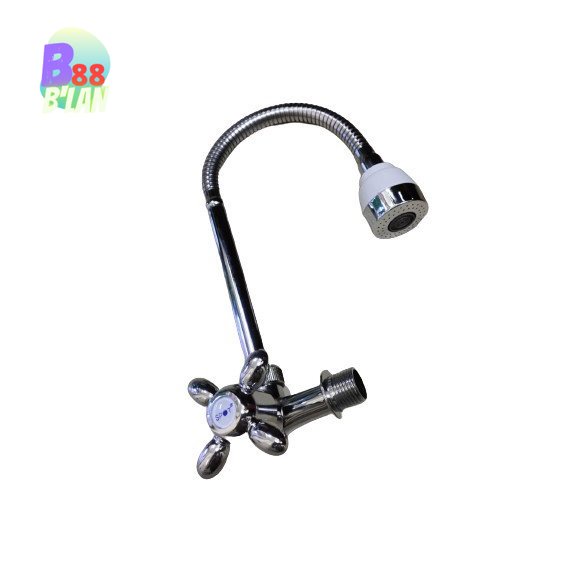 Kran Keran Air Angsa SS Fleksibel Tembok Sink Wastafel Kepala Kecil B88 Kran Angsa Fleksibel - Kran 