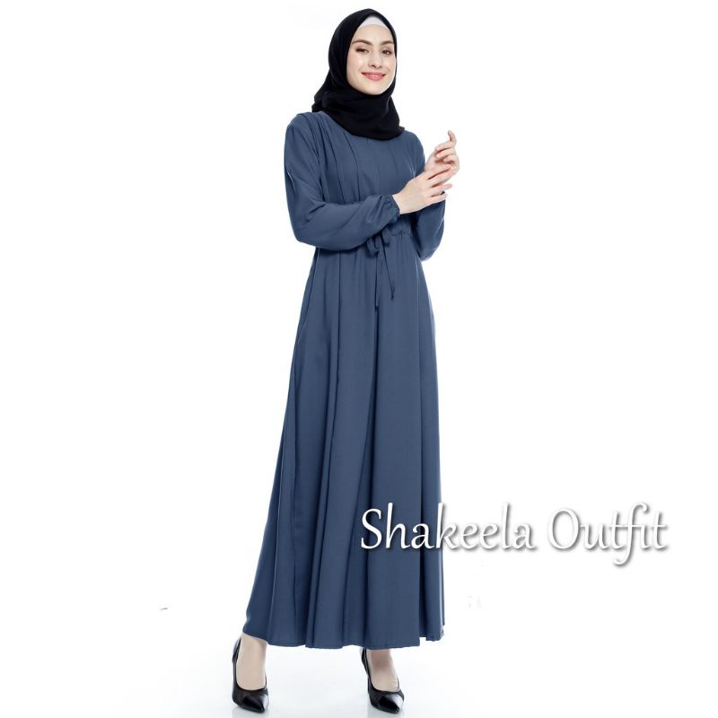 Tren Baju Muslim Gamis Melia Dress Polos Shakila Import Original Terlaris / Raya Dress By Adiba Dres