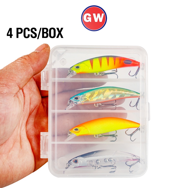 4pcs 3D Mata Memancing Lure Ikan Kecil Bass Umpan 6.8cm/4g Casting Swimbait Dengan 2kait Treble Umpan Ikan Deep Minnow Mini Siakap Air Tawar