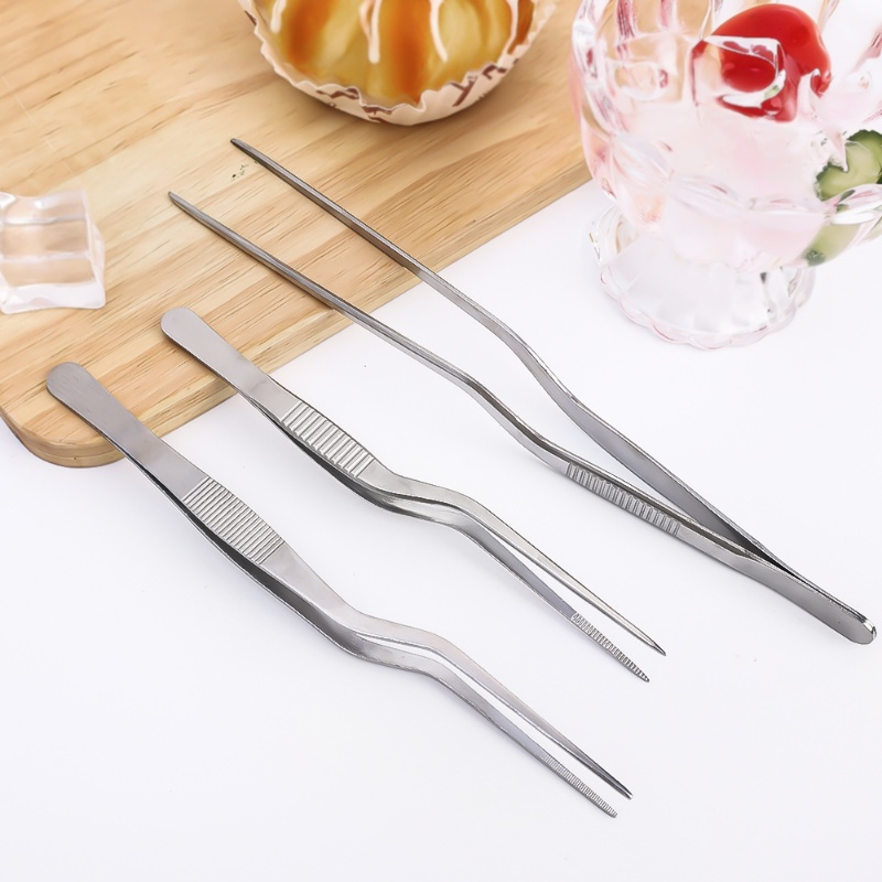 Kitchen Stainless Steel Tweezer BBQ Food Clip/Penjepit Portable Untuk Piknik Daging Barbekyu Alat Masak