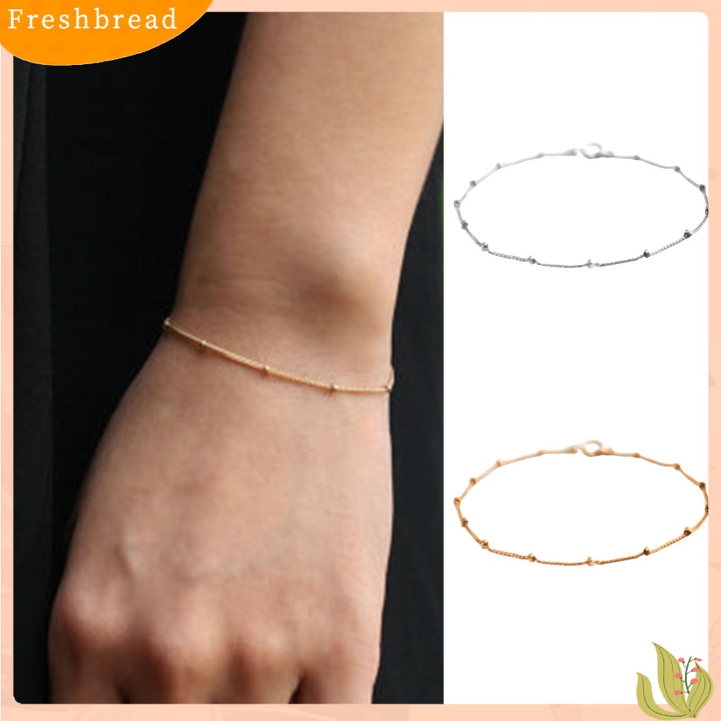 &lt; Freshbread &gt; Gelang Wanita Manik-Manik Kecil Warna Solid Rantai Tangan Tahan Korupsi Untuk Pakaian Sehari-Hari