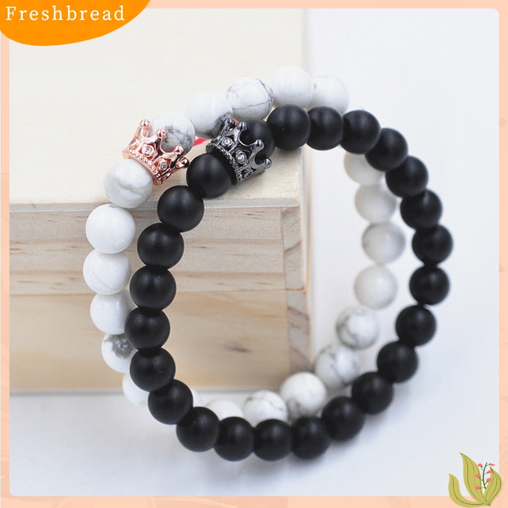 &lt; Freshbread &gt; Gelang Manik Batu Mahkota Unik Wanita Pria Lover Fashion Jewelry Decor Gift