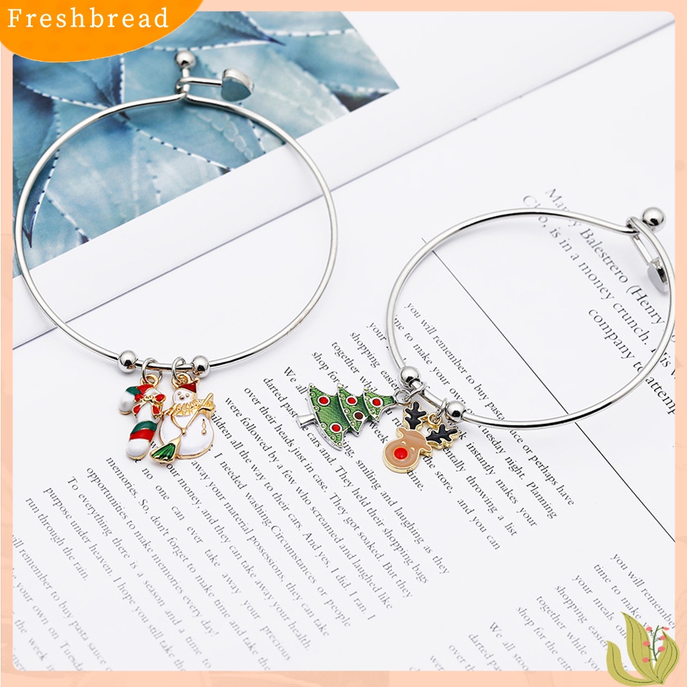 &lt; Freshbread &gt; Natal Klasik Xmas Pohon Elk Santa Claus Liontin Alloy Gelang Perhiasan Hadiah