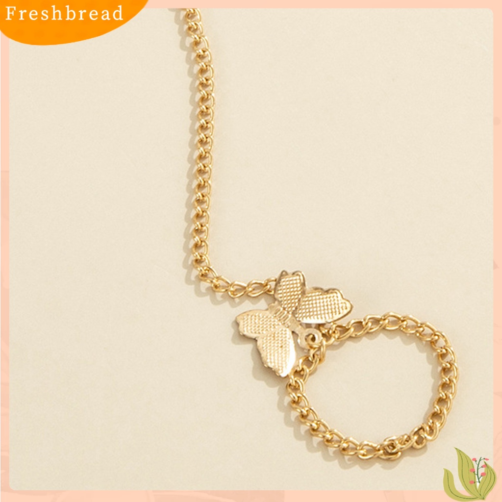 &lt; Freshbread &gt; Women Bracelet Bentuk Kupu-Kupu Stainless Individu Warna Solid Women Finger Ring Aksesori Perempuan