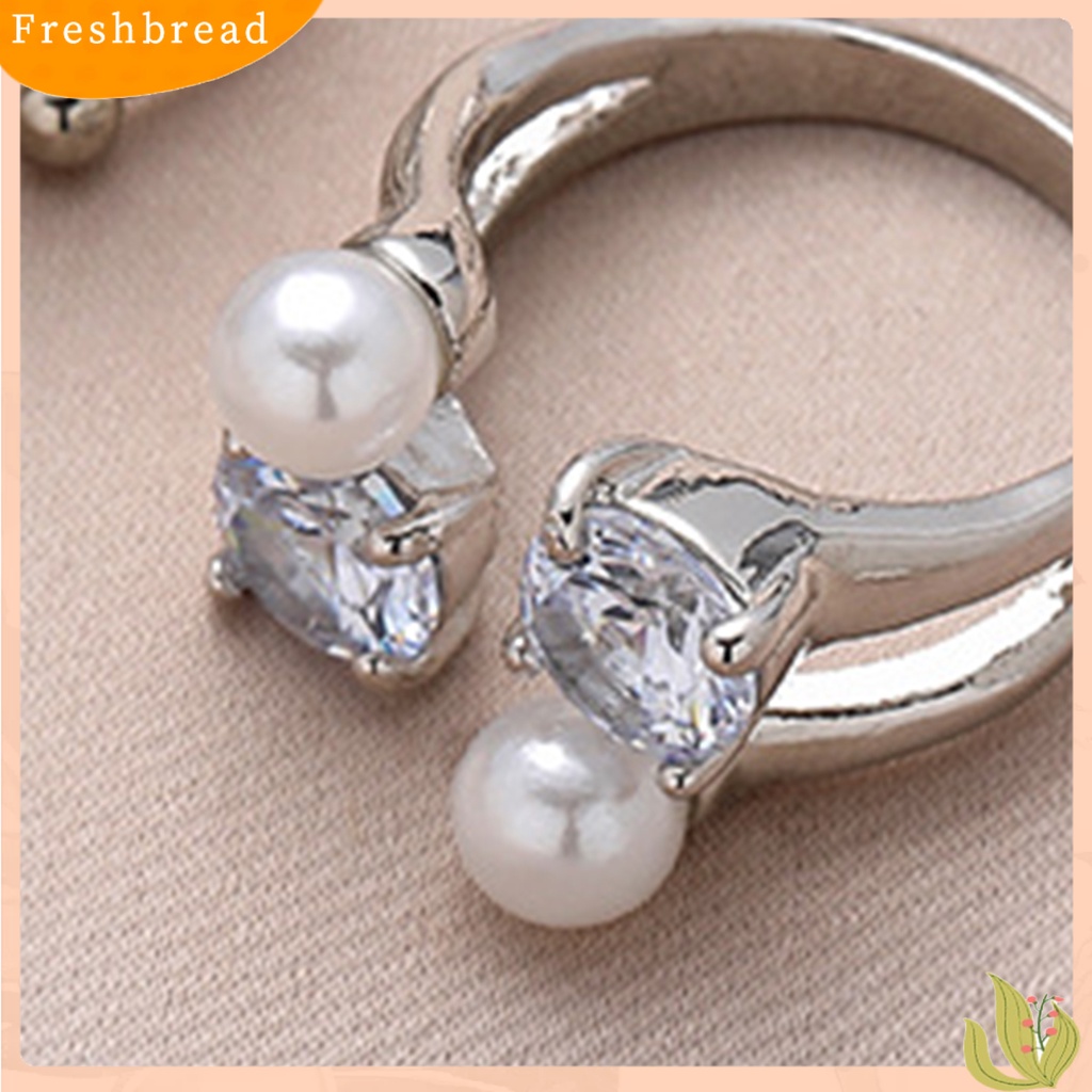 &lt; Freshbread &gt; 6Pcs Cincin Jari Huruf Kupu-Kupu Mutiara Imitasi Pria Wanita Bukaan Adjustable Ins Style Rings Fashion Jewelry