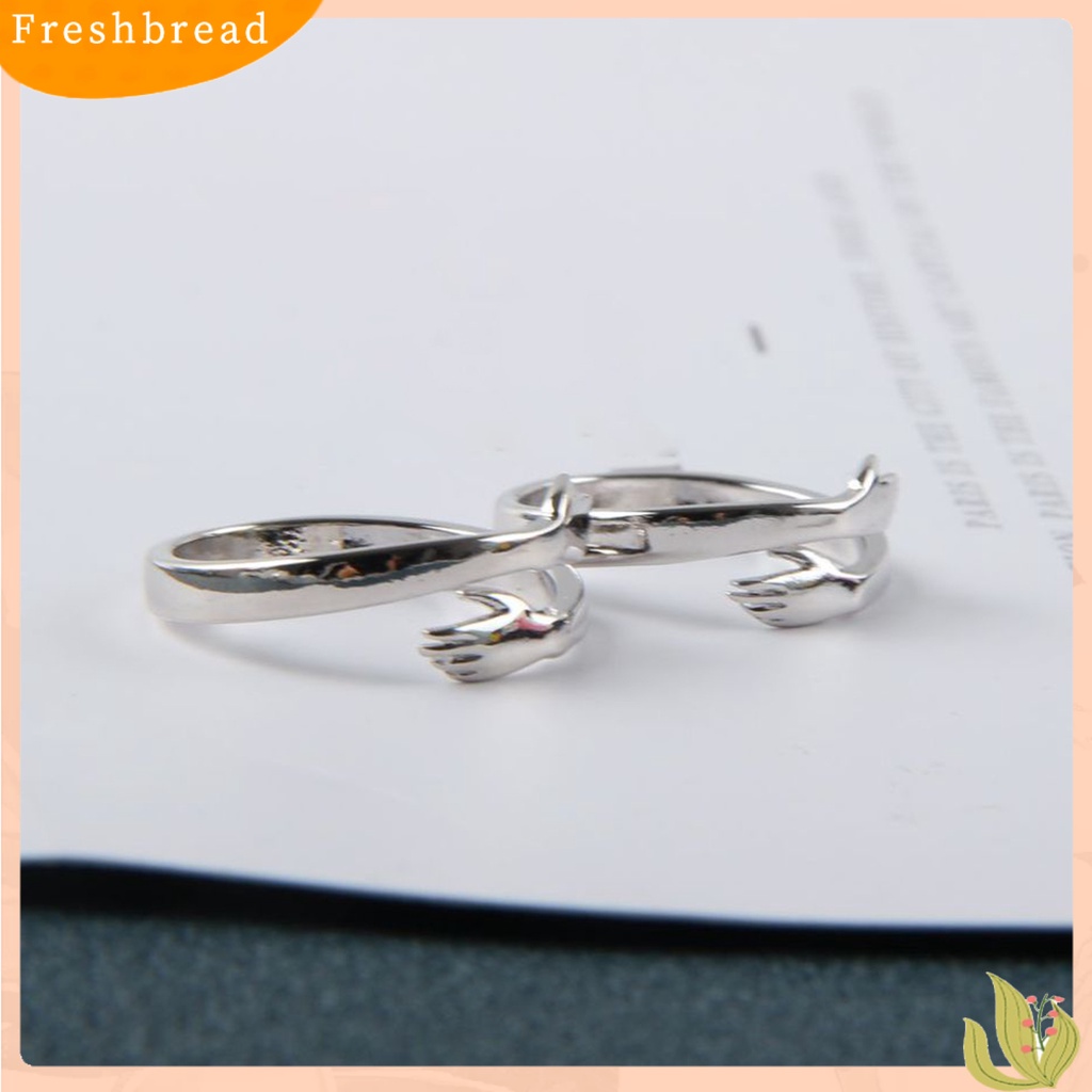 &lt; Freshbread &gt; Cinta Peluk Fashion Terbuka Pasangan Cincin Adjustable Antik Pertunangan Statement Band